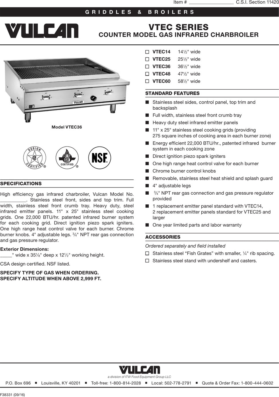 Spec Sheet