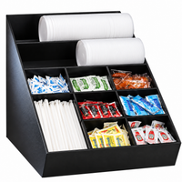 Dispense-Rite Lid, Straw & Condiment Organizer, Black, 16.5" x 15" x 20.5"