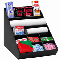 Dispense-Rite Lid, Straw & Condiment Organizer, Black, 16.5" x 15" x 20.5"