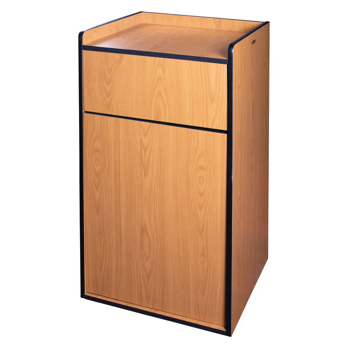Winco 35 Gallon Trash Receptacle, Light Wood (WR-35)