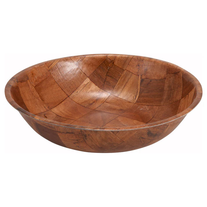 Winco 18" Woven Wood Salad Bowl