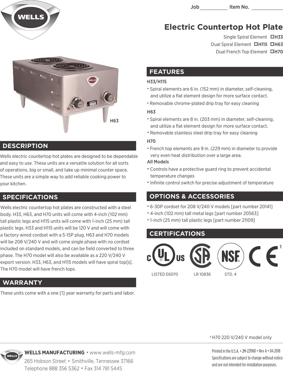 Spec Sheet