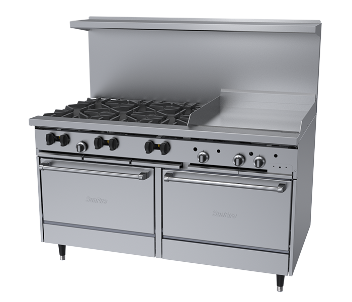 Garland Sunfire 60" Range with 6 Burners & 24" Griddle Natural Gas 286,000 BTU