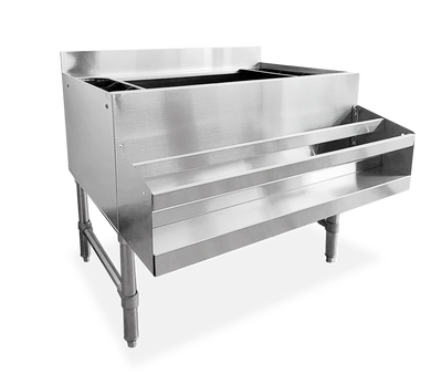Nella 36" Underbar Ice Bin with 3″ Backsplash and 2 Holders, Stainless Steel