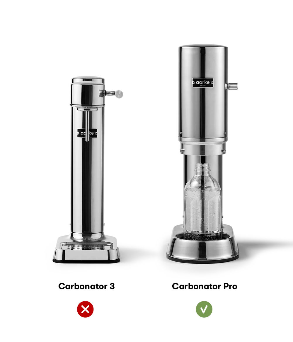 Aarke 800ml Glass Water Bottle, Stainless Steel Cap
