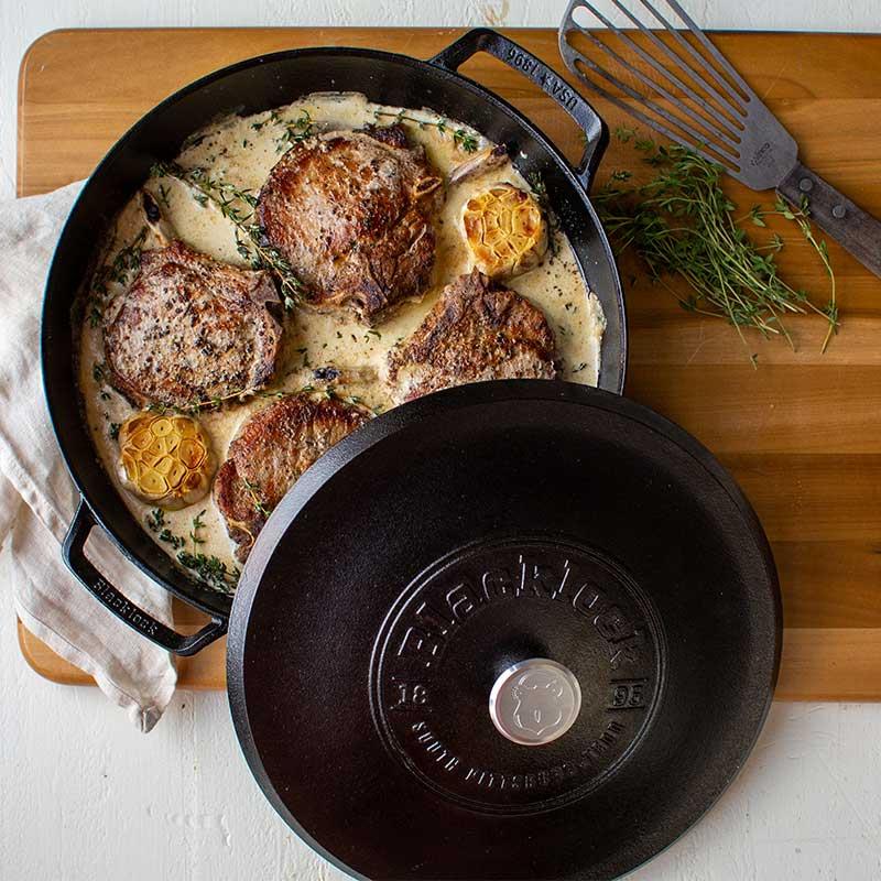 Lodge Blacklock 4 Qt Braiser with Lid, Cast Iron