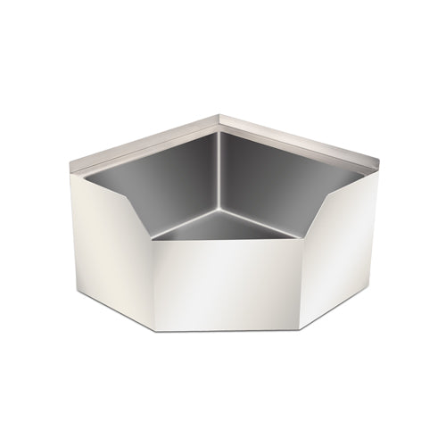 Nella Corner Mop Sink 26.5" x 26.5" x 16" with Drain Basket, Stainless Steel