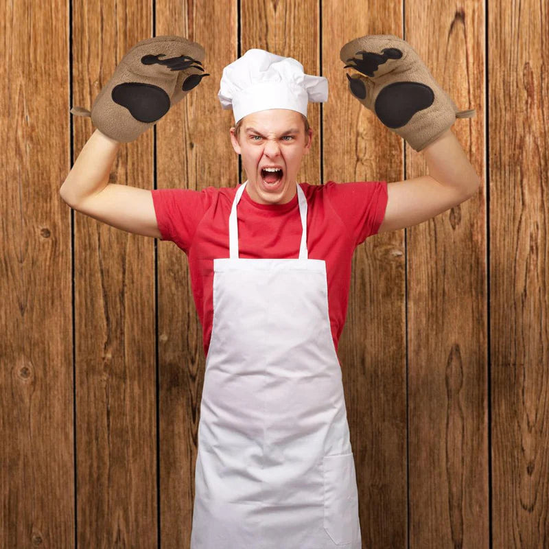 Fred Grizzly Bear Hands Oven Mitts