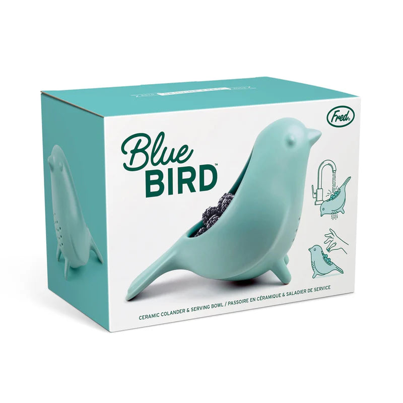 Fred Blue Bird Ceramic Colander