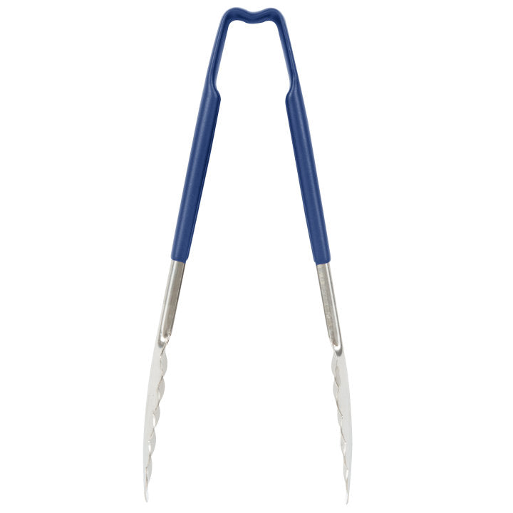 Vollrath 9.5" Scalloped Utility Tongs, Black Handed