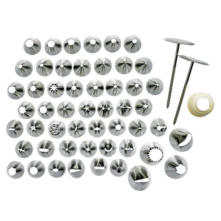 Winco 52 Piece Cream Nozzle Decorating Tube Set