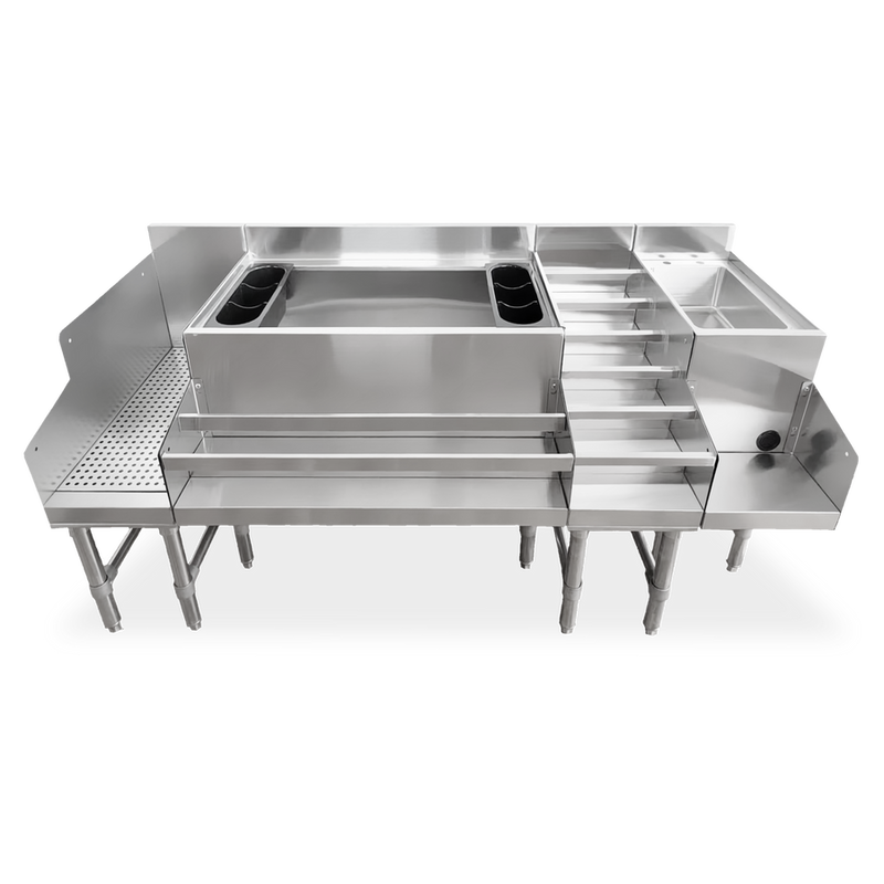 Nella 36" Underbar Ice Bin with 3″ Backsplash and 2 Holders, Stainless Steel
