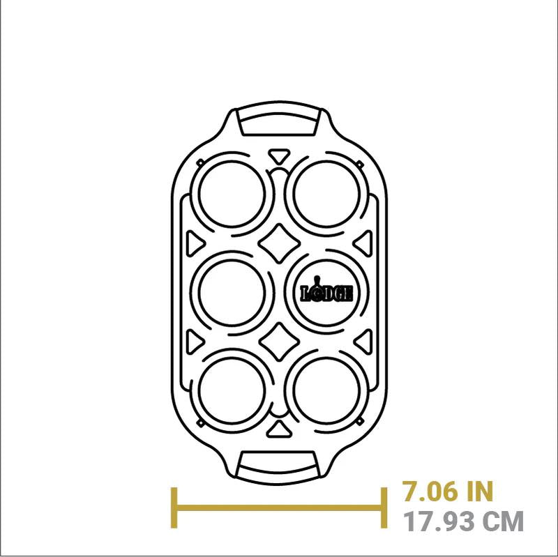 Lodge 6 Cup Muffin Pan, Cast Iron