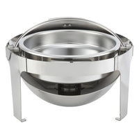 Winco Madison Collection 8 Quart Oval Roll-Top Chafer, Heavyweight