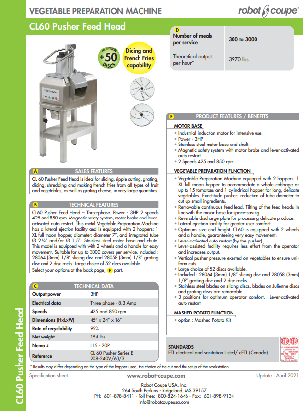 Spec Sheet