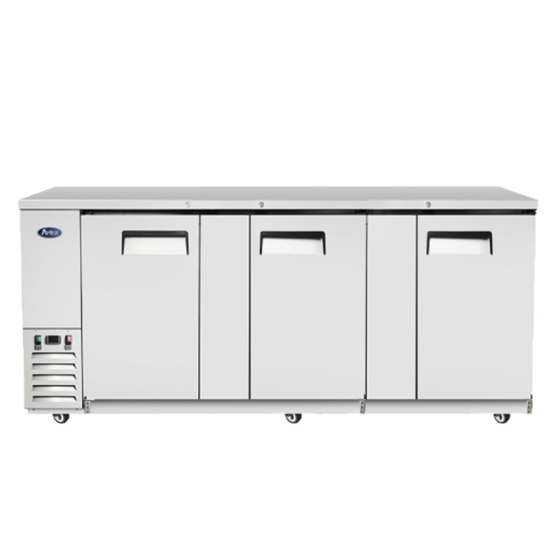 Atosa MBB90GR 90" Back Bar Stainless Steel Refrigerator with 3 Doors