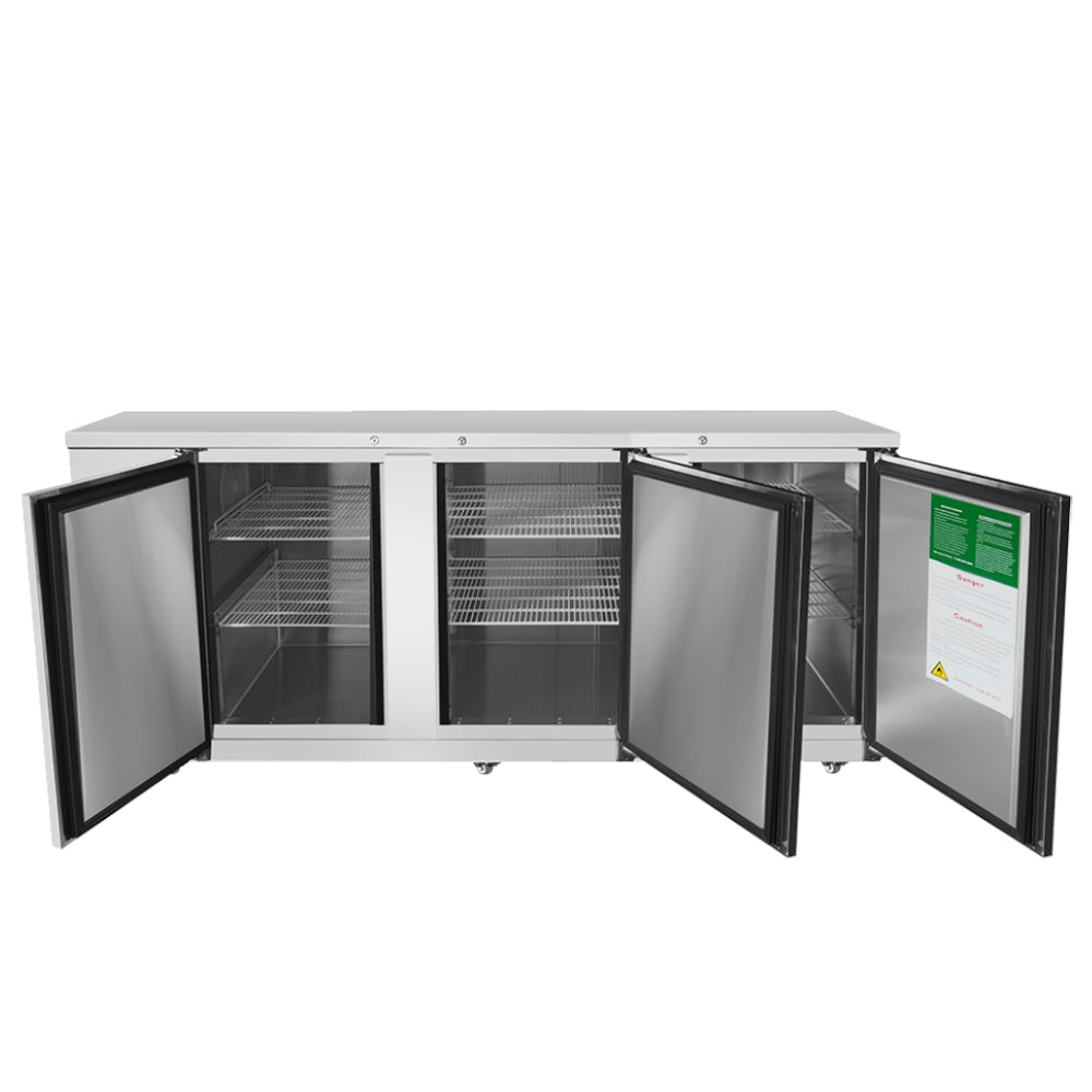 Atosa 90" Back Bar Stainless Steel Refrigerator with 3 Doors
