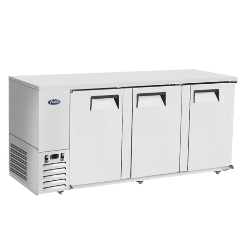 Atosa MBB90GR 90" Back Bar Stainless Steel Refrigerator with 3 Doors