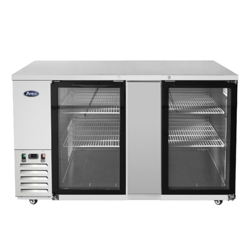 Atosa SBB69GGRAUS1 68" Back Bar Refrigerator with 3 Glass Swing Doors