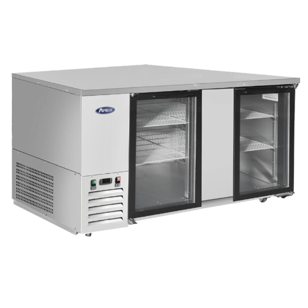 Atosa SBB69GGRAUS1 68" Back Bar Refrigerator with 3 Glass Swing Doors