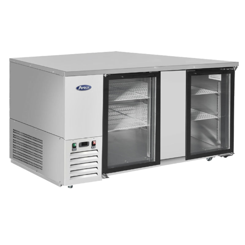 Atosa SBB69GGRAUS1 68" Back Bar Refrigerator with 3 Glass Swing Doors