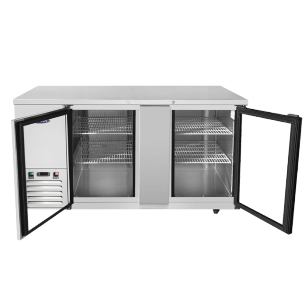 Atosa SBB69GGRAUS1 68" Back Bar Refrigerator with 3 Glass Swing Doors
