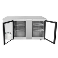 Atosa SBB69GGRAUS1 68" Back Bar Refrigerator with 3 Glass Swing Doors