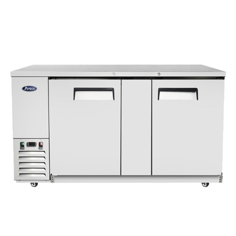 Atosa MBB69GR 69" Back Bar Refrigerator with 2 Doors, Stainless Steel