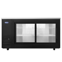 Atosa 68" Back Bar Refrigerator with 2 Glass Doors, Black Exterior