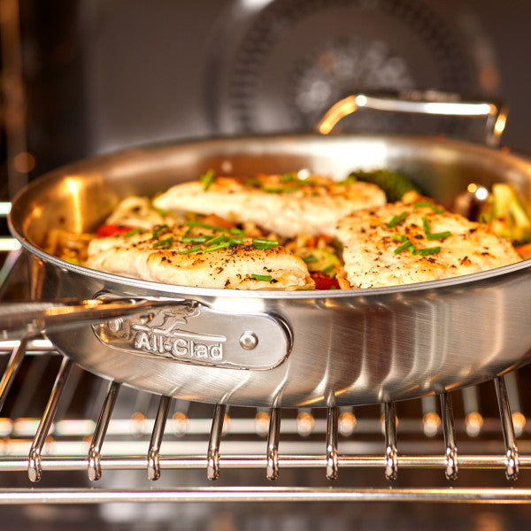 All-Clad d5 12" Fry Pan, Brushed Stainless Steel