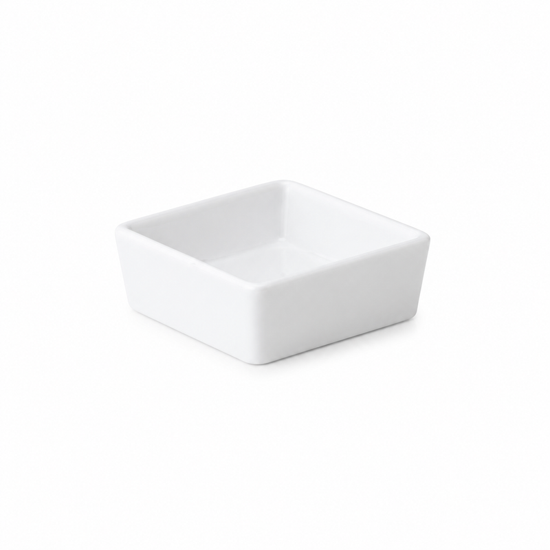 Anton Black Plate 2.5" Shallow Square Dish, White  6 /Case