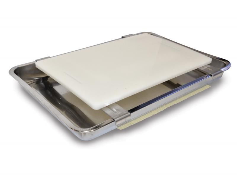 Nella Filet Cutting Board with Stainless Steel Drip Pan 15.4" x 10.2"