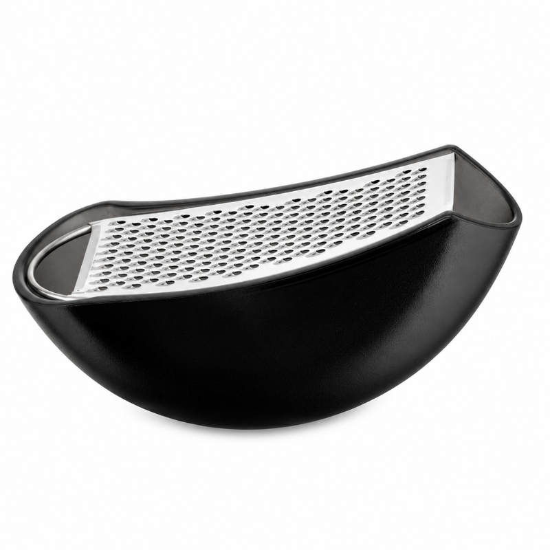 Alessi Parmenide Cheese Grater with Cellar, Black
