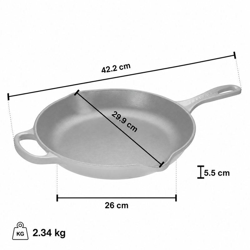 Le Creuset Iron Handle Skillet 26 cm, Bleu Riviera