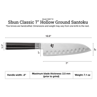 Shun Classic 7" Hollow Ground Santoku Knife