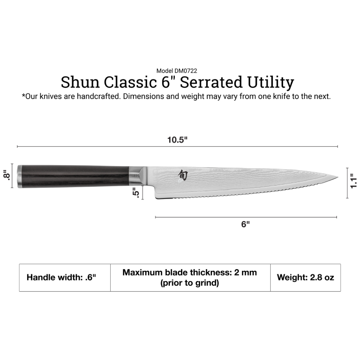 Shun Classic 6" Serrated Utility Knife