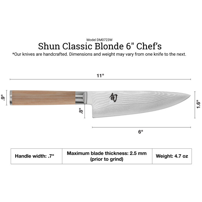 Shun Classic Blonde 6" Chef's Knife