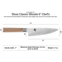 Shun Classic Blonde 6" Chef's Knife