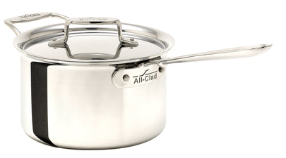 All-Clad D5 4 Qt Sauce Pan with Lid, Polished Stainless Steel