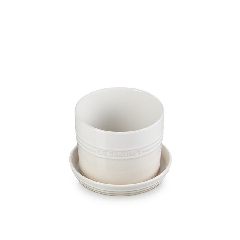 Title Le Creuset 14 cm Stoneware Herb Planter, Meringue