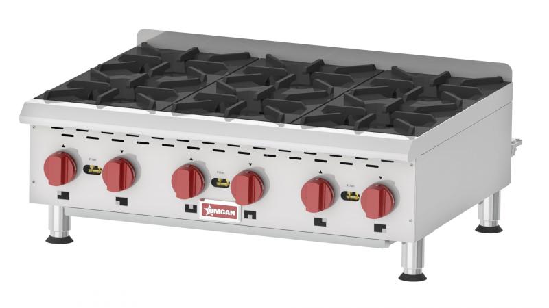 Nella 6 Burner 36" Countertop Hotplate Natural Gas 132,000 BTU