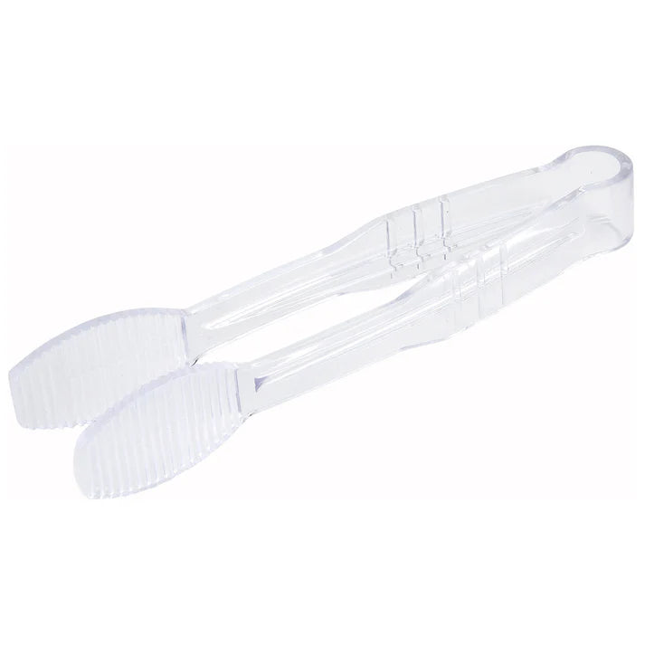 Winco 6" Flat Grip Tongs, Clear