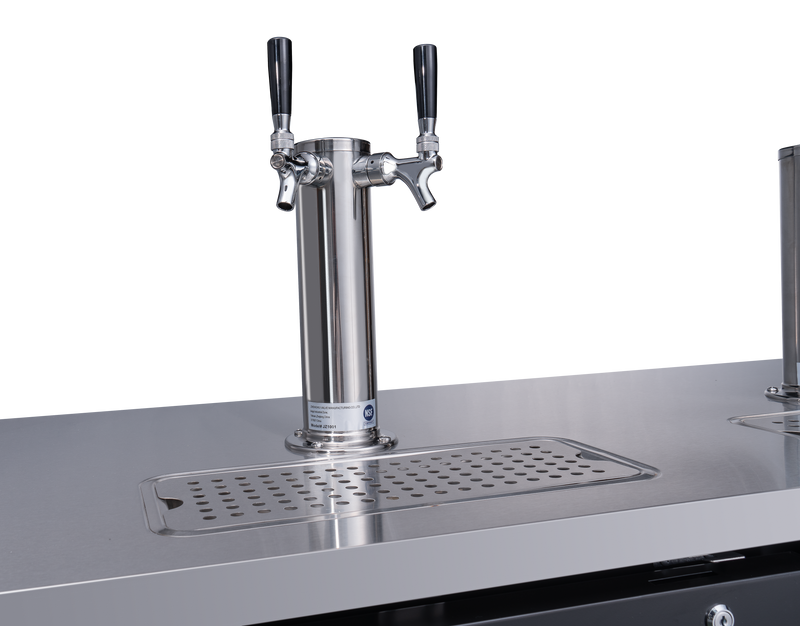 Nella 61" Draft Beer Refrigerator with 2 Beer Dispensers & 2 Solid Doors