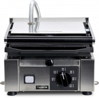 Trento Elite Series 10" x 9" Panini Grill with Grooved Top and Smooth Bottom Grill Surfaces, 110V
