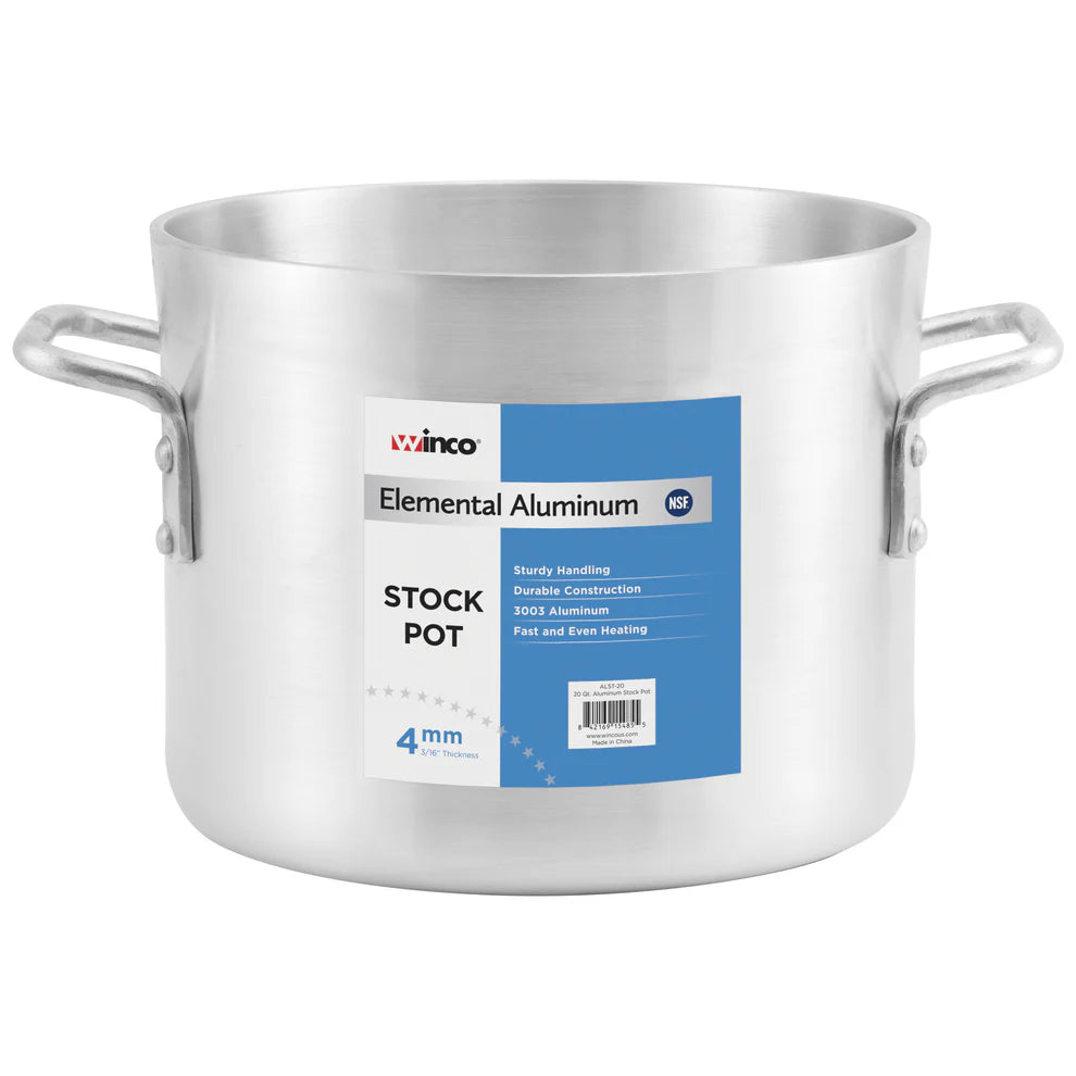 Winco 32 Qt Elemental Stock Pot, Aluminum