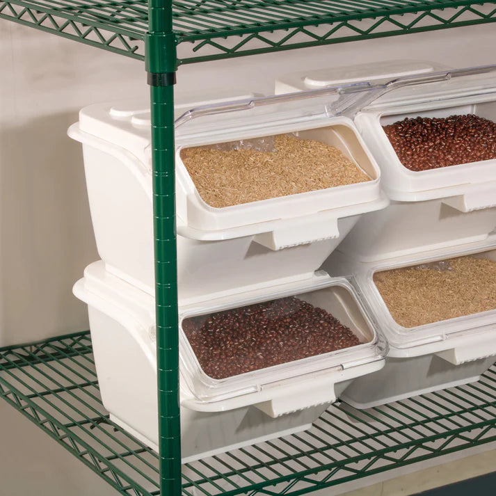 Winco 2 Gallon Ingredient Bin with Scoop, White
