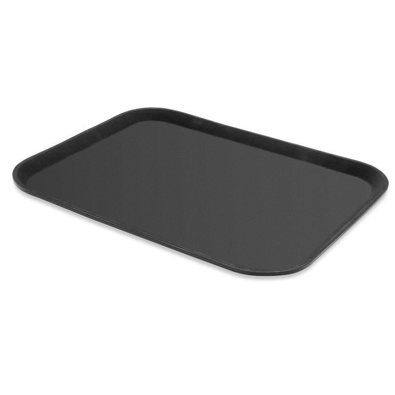 Nella 18" x 14" Rectangle Non-Slip Service Tray, Black