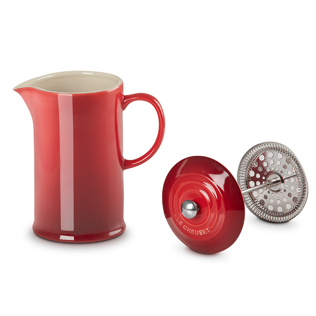 Le Creuset Stoneware 1 Litre French Press, Cerise