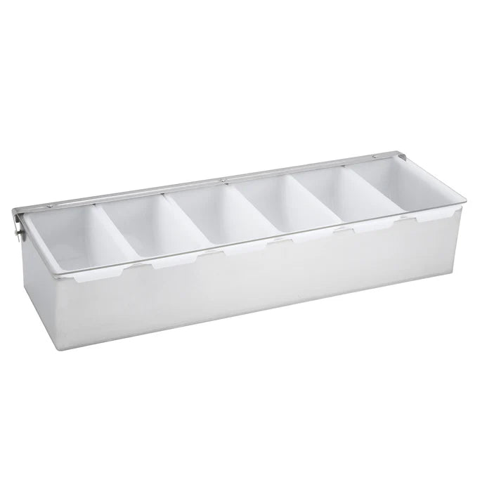 Winco Condiment Holder with 6 Compartments, Stainless Steel