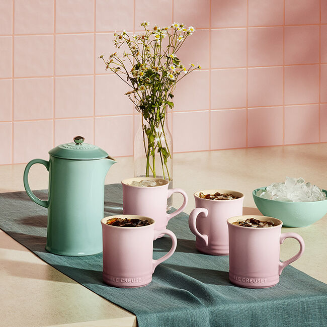 Le Creuset 0.4 Litre Classic Mug, Shell Pink, 4 /Set